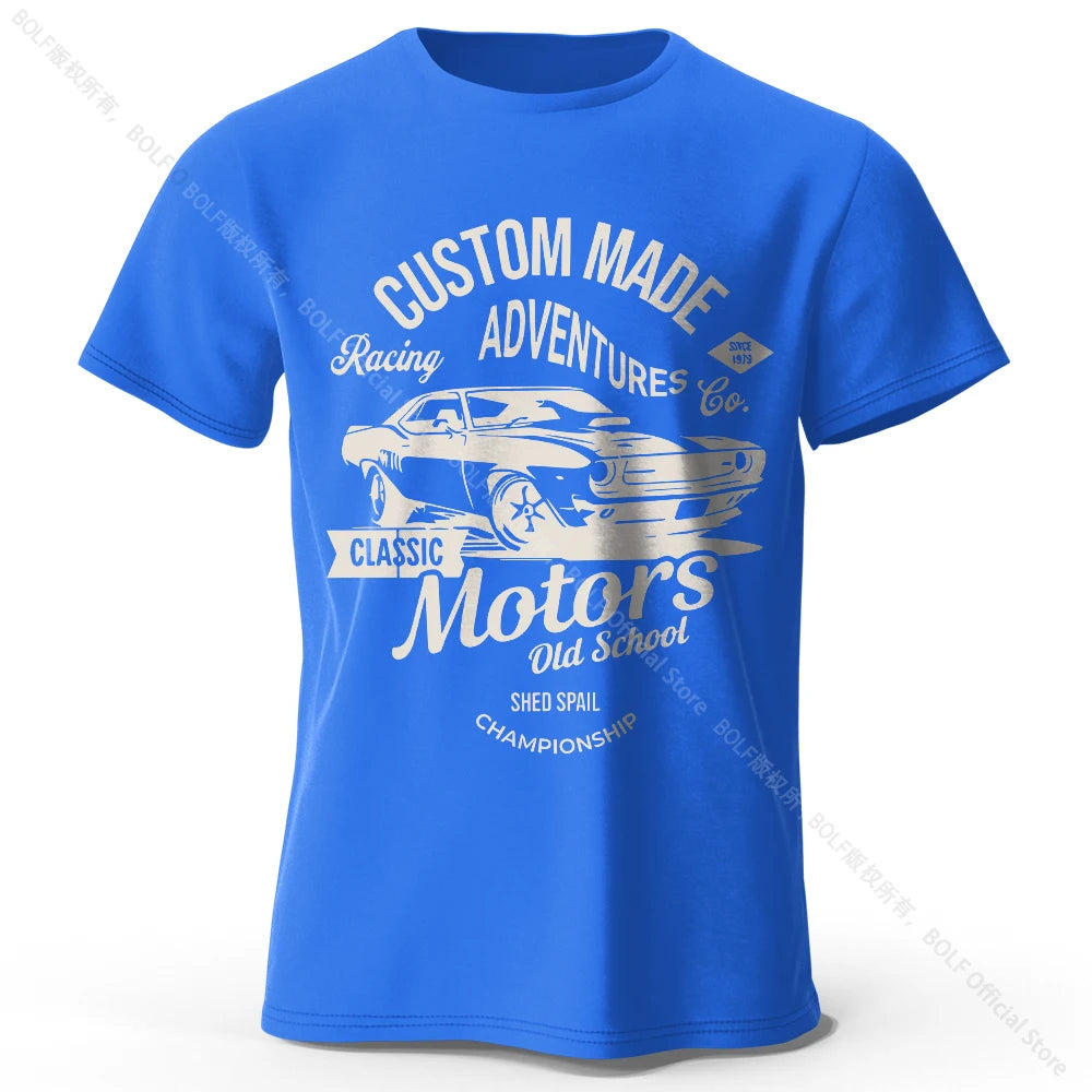 Men's Vintage Motors Graphic T-Shirt – Oversized Cotton Streetwear Tee