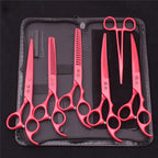 Pet Grooming Scissors Purple Dragon Japan Stainless Pink Curved Scissors For Dogs Dog Thinning Scissors Pet Chunker Shears Z3003