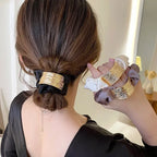 Korean Metal Satin Large Hair Ring – Women’s Rubber Band Hair Ties for Ponytails, Girls’ Hair Accessories