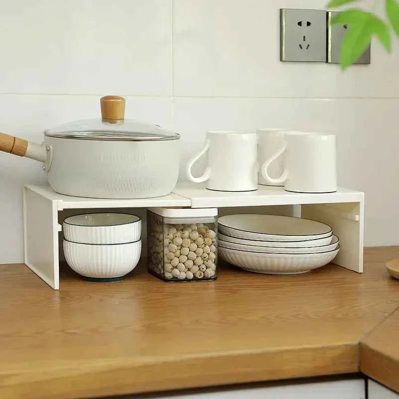 Kitchen Cupboard Organizer Retractable Cabinet Shelf Seasoning Bottle Spice Rack Dish Shelf Kitchen Accessories Storage Rack