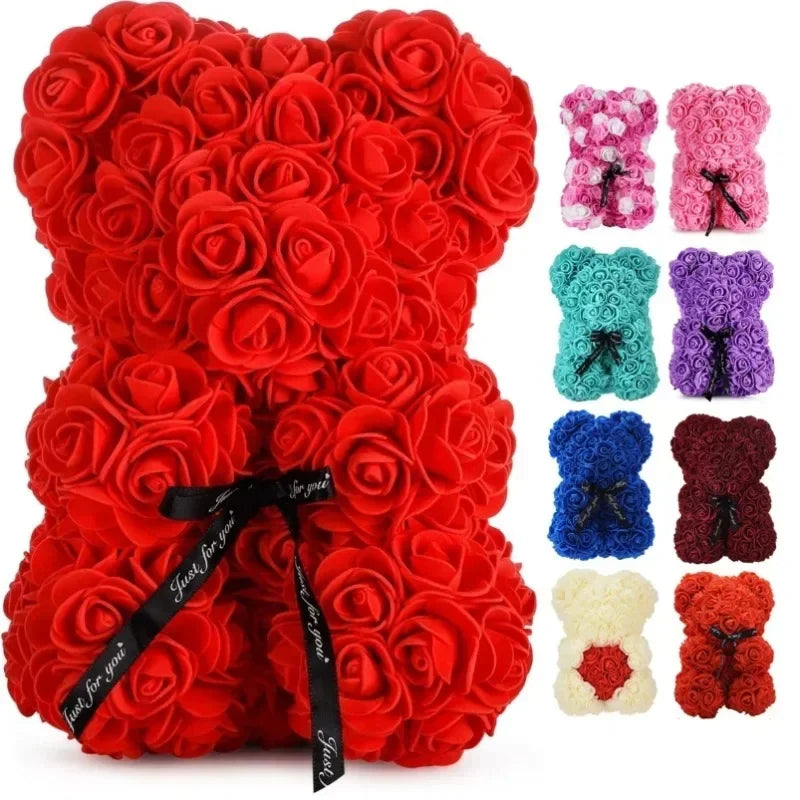 Artificial Flower Eternal Rose Teddy Bear for Mom Mother's Day Birthday Valentine's Day Anniversary Gifts &Artificial Room Decor