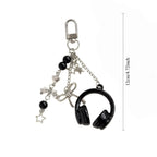 Premium Music Headphone Bag Charms Unisex Keychain Phone Strap Couple Gifts Backpack Pendant Accessory