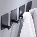 2pc/4pc bathroom clothes hooks, adhesive wall hooks, stainless steel towel racks, bathroom kitchen hardware, multi-purpose hooks