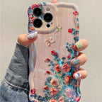 Retro Oil Painting Phone Case For iPhone 13 14 15 16 ProMax 12 11 Luxury Flower Print Shockproof Silicone Cover Artistic Decor