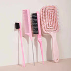 5pcs comb set Relaxing Elastic Massage Comb Hollow Out Hair Brush Scalp Massage Combs Hair Styling Spray bottle Hair Salon Tools