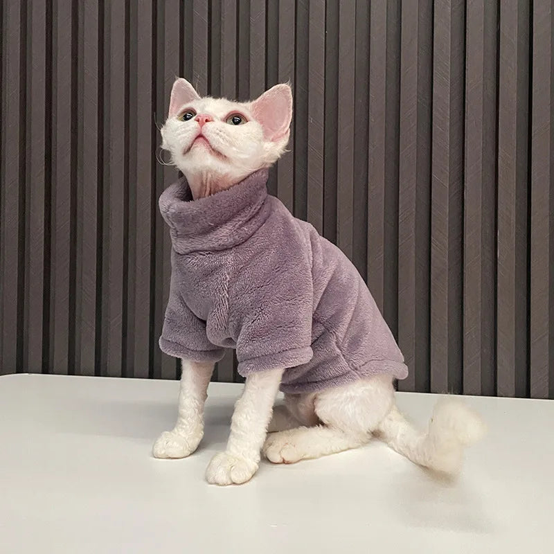 Soft Coral Velvet Hairless Cat Clothes Vest