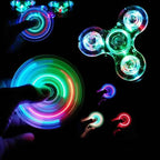 LED Glow Fidget Spinner Stress Relief Finger Toy for Kids Adults