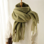 Women’s Warm Winter Pashmina-Feel Tassel Shawl Scarf