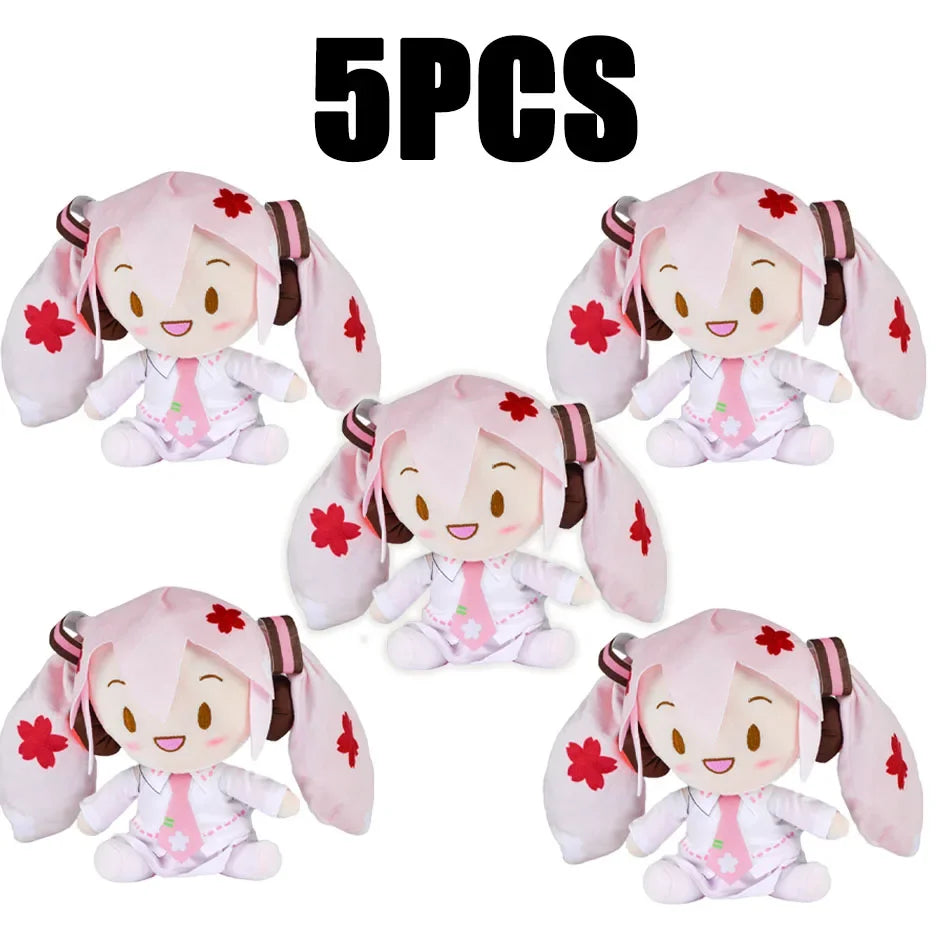 Cartoon 20cm Hatsune Miku Plush Doll Toy Anime sakura Miku snow Miku Character Kawaii Sitting posture Fufu Kids Christmas Gift