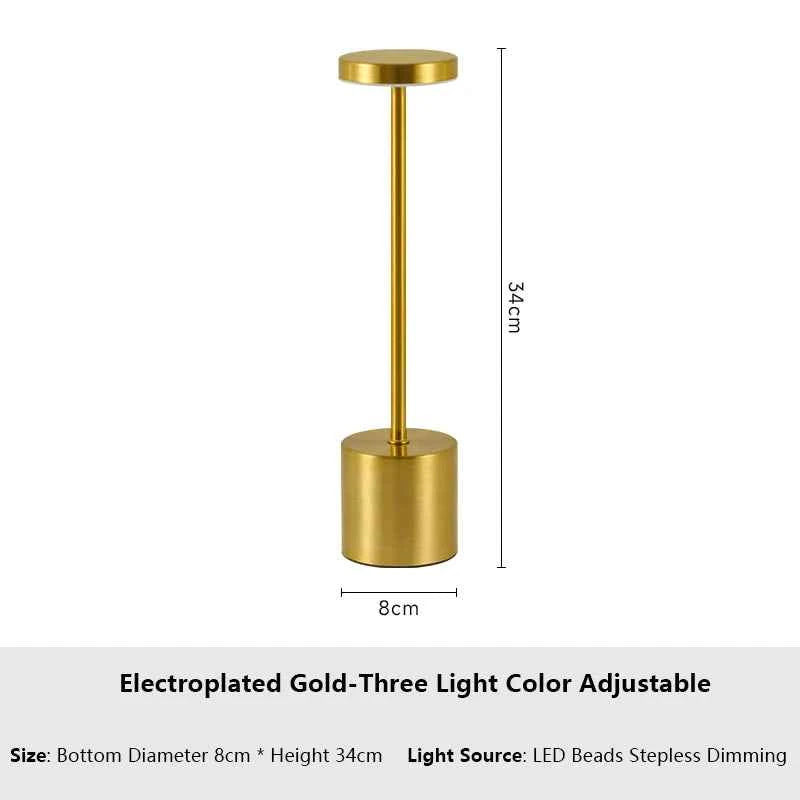 Simple Touch Sensor LED Table Lamp Rechargeable Desk Lamp 3Colors Adjustable Bedside Creative Ambient Light Bar Room Decor Light