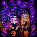 Halloween Bat & Spider Night Light Wall Decor – 3D Glow Stickers