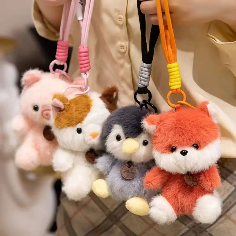 Stuffed Animal Animal Plush Pendants Elephant Dinosaur Hanging Ornament Panda Sloth Keychain Cartoon Rabbit Duck