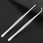 2pcs Professional Stainless Steel Kitchen Tweezers - Cooking Clamps For Electroplating, Seafood, Grilling, Precision Cooking