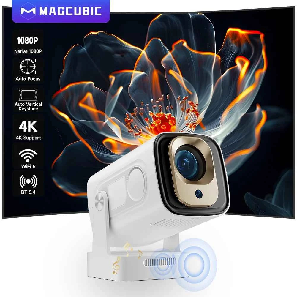 Magcubic Auto Focus 330 ANSI HY310 Projector 4K Supported 1080P Android 11 WiFi6 BT5.4 Air Mouse Voice Control Portable Home