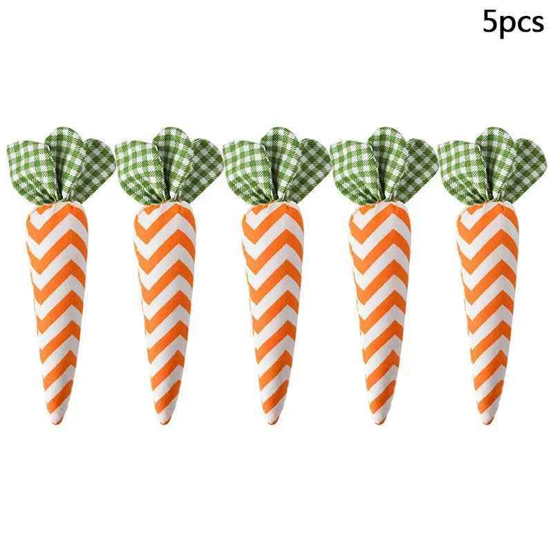 1/5pcs Easter Carrot Ornaments 2026 Spring Easter Party Decoration for Home Kids Birthday Favors Gift Soft Artificial Carrot Toy