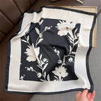 2025 Silk Shawl Print Headscarf Cat Hair Wrap Neckerchief Female Satin Square Scarf For Women Headband Foulard Hijab Bandana