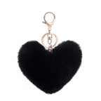 Heart Plush Pom Pom Keychain Fashion Bag Charm