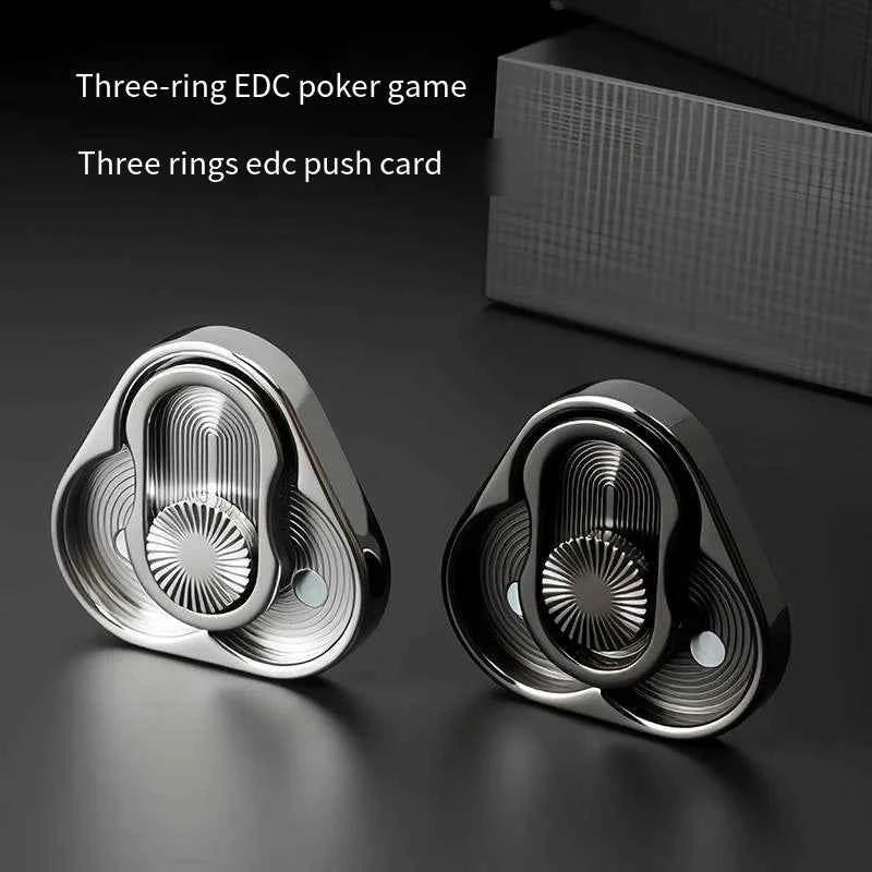 Triangle Spinner Flip Coin EDC Fidget Push Coin Decompression Hand Toy Handle Piece Fidget Spinner Fun Toy