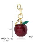Fashion Apple Keychain Cute Crystal Red Apple Pendant Keyring For Backpack Decoration Exquisite Accessories Gifts