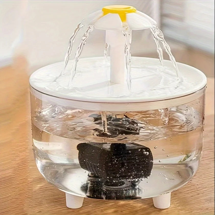 USB electric pet water dispenser on kitchen floor