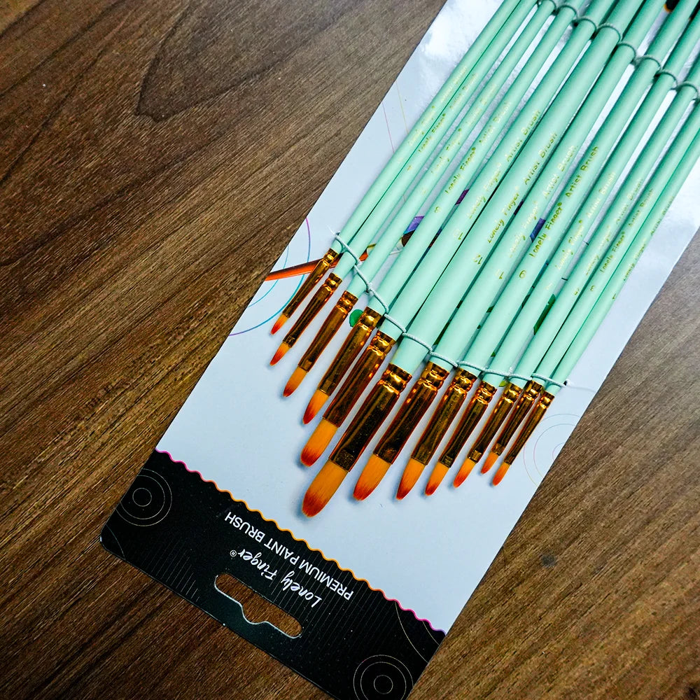 12/24/48pcs Paint Brushes Set Professional Paint Brush Round Pointed Tip Nylon Acrylic Brush For Acrylic Watercolor Oil Painting