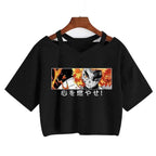 Demon Slayer T Shirt Nezuko Tshirt Women Kimetsu No Yaiba Crop Top Tees Japanese Anime Tanjirou Kamado Tops Manga T-shirt Female
