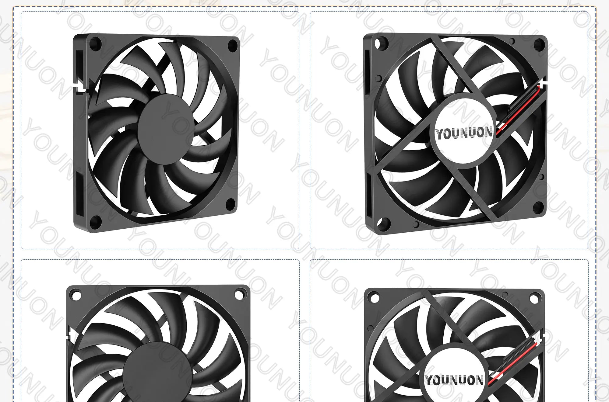 YOUNUON 80MM Fan 5V USB Fan 80x80x10mm 8cm DC 5V 12V 24V 8010 Fan Brushless Cooling Cooler PC Fan Computer Case  Fan Cooler