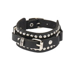 90s Heart Gothic Spike Bracelet Adjustable Punk Rock Bracelet Black Studded Faux Leather Bracelet for Men Women Gift