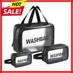 Dry-wet separation double transparent PU makeup bag portable washing bag cosmetic storage bag travel fitness swimming essentials