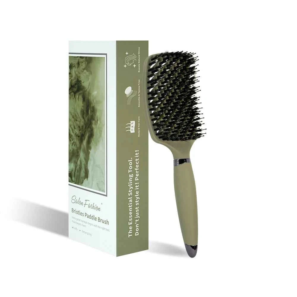 1PC Boar Bristle Detangling Hair Comb Hollow Out Hair Brush Anti-Static Scalp Massage Hairbrush Salon Styling Tools For Gifting