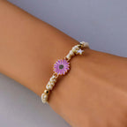Simple Sunflower Bracelets for Women Handmade Braided Fashion Colorful Daisy Adjustable Bangle Friendship Good Luck Jewelry Gift