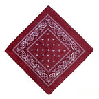 Hip Hop Cowboy Paisley Scarf Large Bandana Head Square Scarf Men Women 55x55cm Black Red White