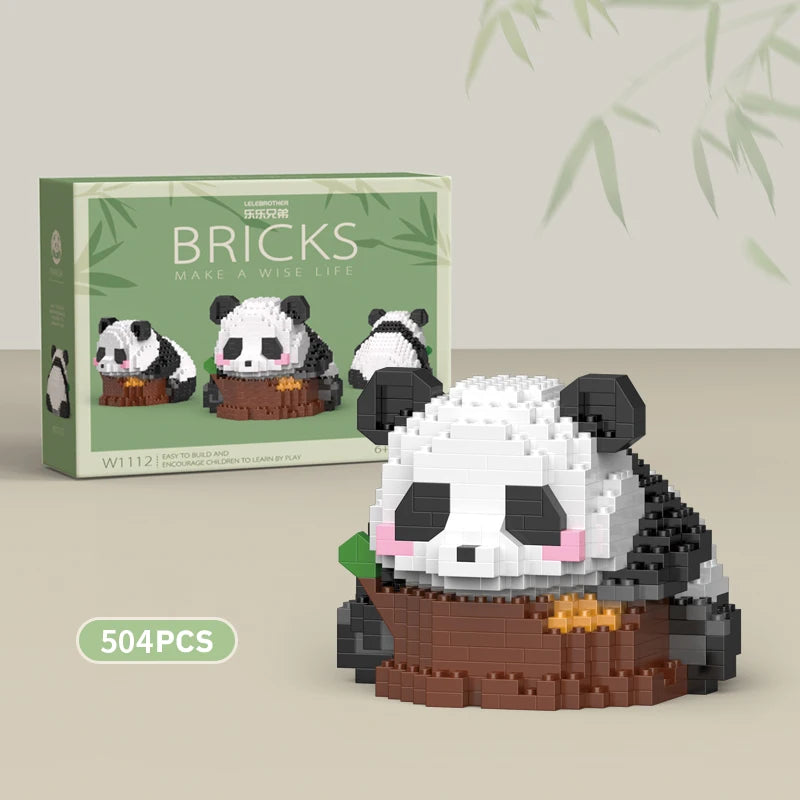 Creative DIY Assemable Animal Cute MINI Chinese Style Animal Panda Building Block Educational Boy Toys For Children Model Bricks