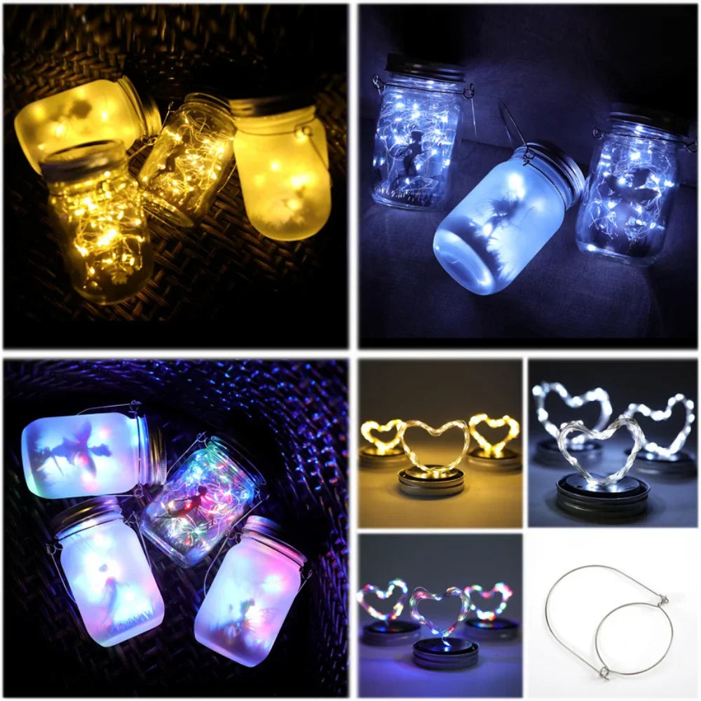 Solar Mason Jar Light Solar Lantern Fairy Lights Waterproof IP65 Hanging Standing Solar Lamp Garden Ornament for Patio Lawn