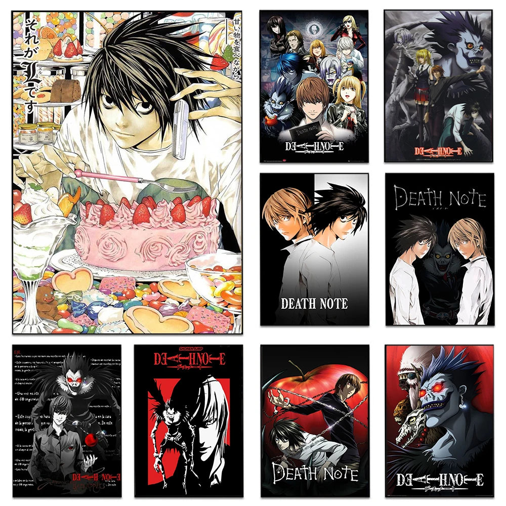 Japaese Anime DEATH NOTE Poster For Living Room Bedroom Home Decor Yagami Raito Canvas Painting Classic Japan Comics Wall Art