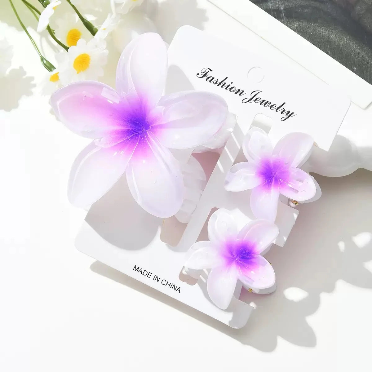 3Pcs/18Pcs Egg Flower Hair Clips Gradient Candy Color Flowers Suitable for Daily Backcombed Ponytail Shark Clip Hair Accessories