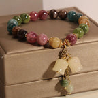 Fashion Colorful Beaded Orchid Pendant Bracelets for Women Girls Luxury Crystal Handmade Beads Bracelets Aesthetic Jewelry Gifts