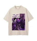 Japanese Anime Nana Osaki Print Vintage Washed Tshirt Harajuku Streetwear Graphic T-Shirt Summer Short Sleeve Cotton Tshirt