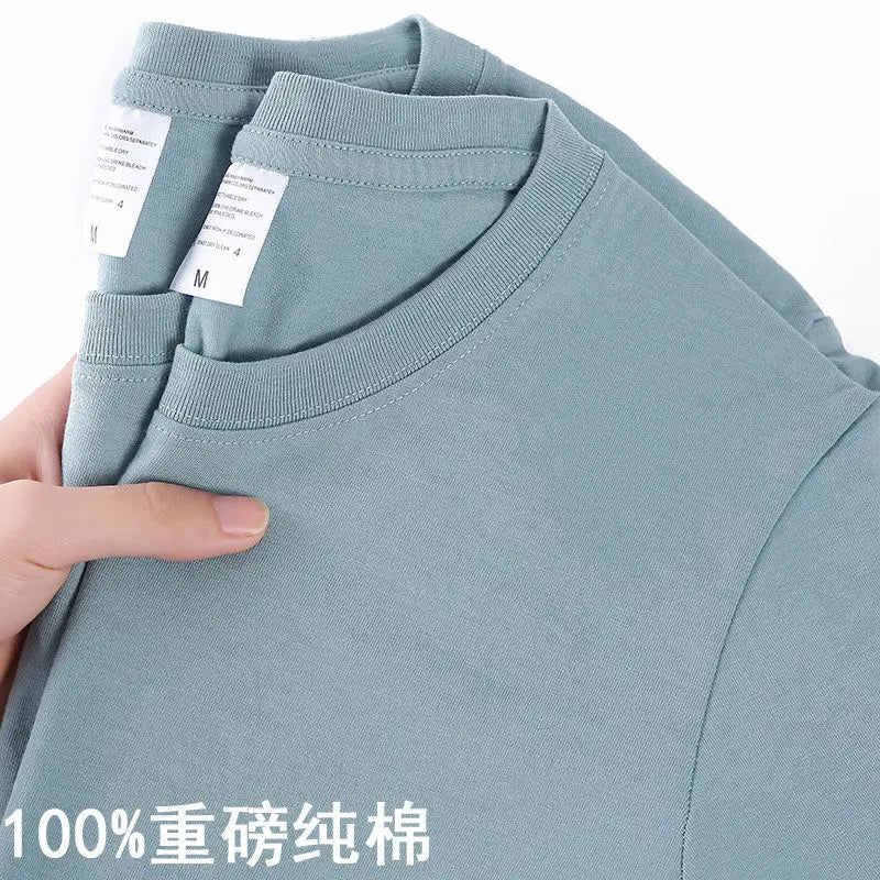 Comfortable cotton T-shirt with a solid color, available in multiple sizes.