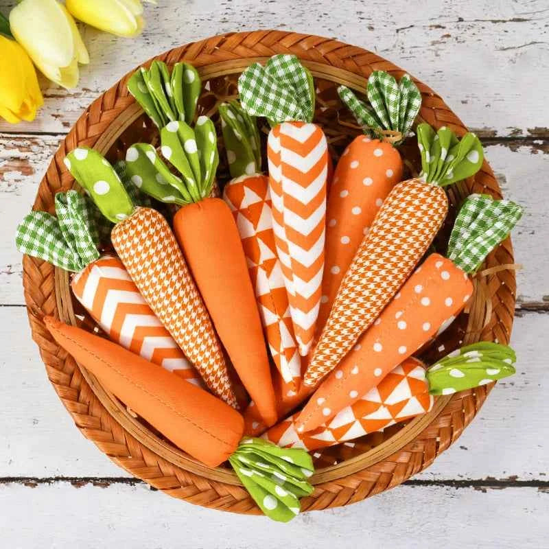 1/5pcs Easter Carrot Ornaments 2026 Spring Easter Party Decoration for Home Kids Birthday Favors Gift Soft Artificial Carrot Toy