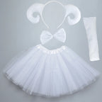 Animals  Children  Headband Tutu Skirt Tail Bow Kids  Girl Party Props Elephant Tiger Fox     Halloween Costume Cosplay