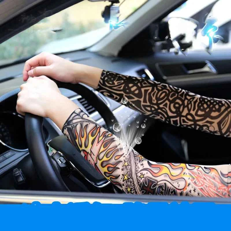 6 Pcs Tattoo Sleeves Sun Protection Men Women Summer Seamless Arm Cover Cool Outdoor Cycling Breathable Cycling Tattoo Sleeves