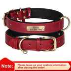 Personalized Dog Collar Custom Engraved PU Leather Dog Collars Free Engraving ID Tag Nameplate For Small Medium Large Dogs - WTN Essentials 