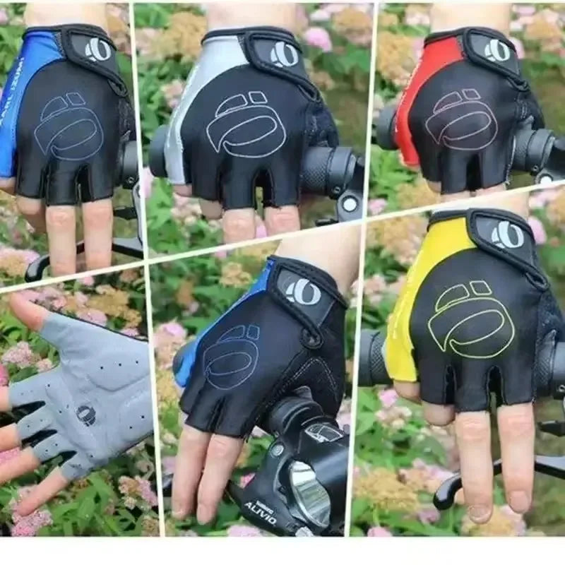 1Pair Gel Half Finger MTB Road Bike Gloves Anti-Slip Anti-Sweat Shockproof Cycling Bicycle Gloves for Left-Right Hand