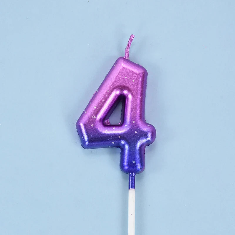 Happy Birthday Cake Decorated Interstellar Digital Colorful Candle Children's Delicate Candy Color 0-9 Number Candle Party Decor