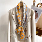 50 Color New Women Silk Feel Printed Design Scarf Shawl Fashion Luxury Long Narrow Small Silk Scarves Ladies Headband Headscarve