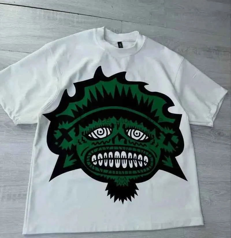 Y2k Harajuku Streetwear Men and Women Short Sleeved Fashion New Cartoon Print Design Shirt Retro Hip Hop Trend Oversized T-Shirt