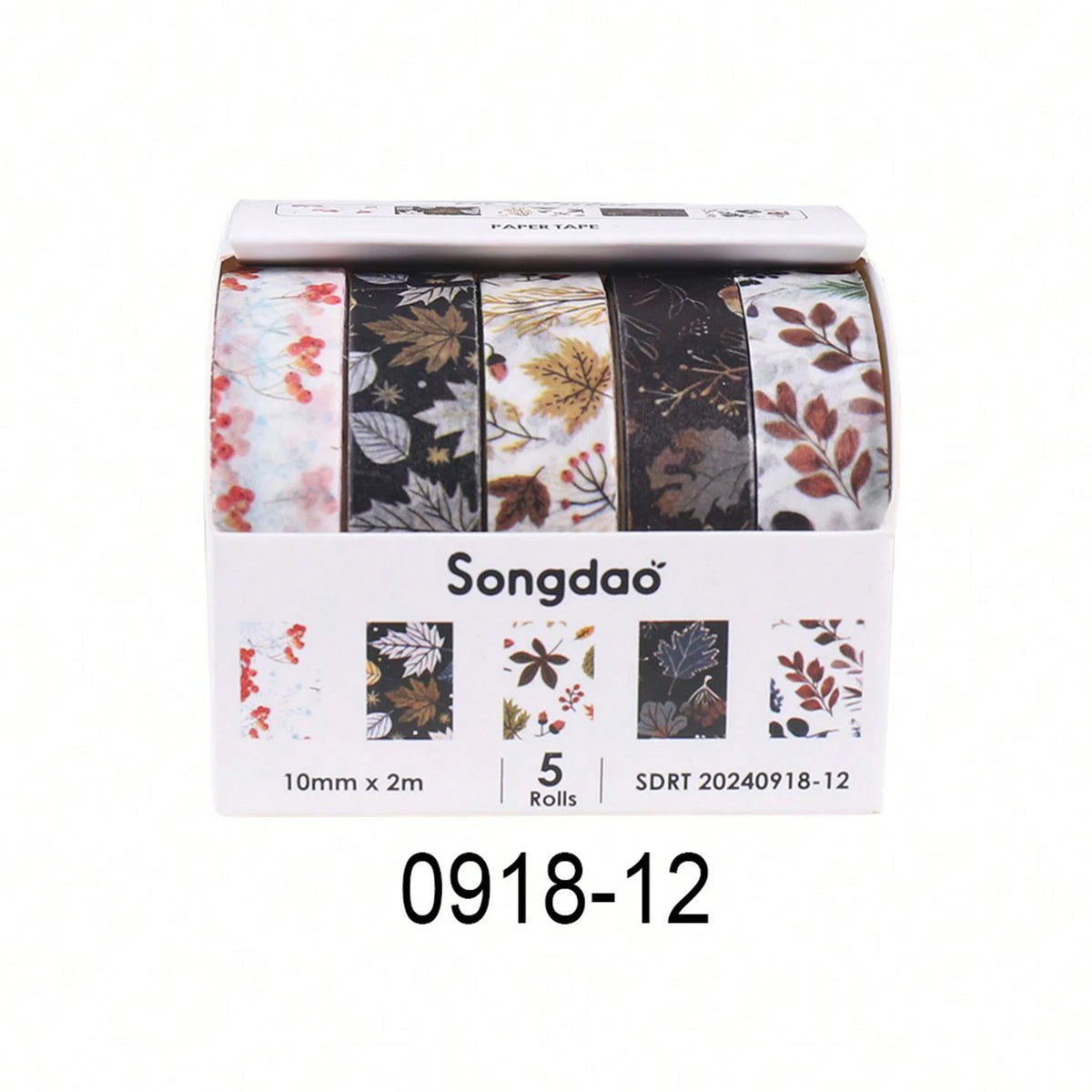 5 Rolls of Boxed Romantic Flower Handbook Tape, Cute DIY Fresh Decorative Washi Tape for Students, a Must-Have Gift for Students