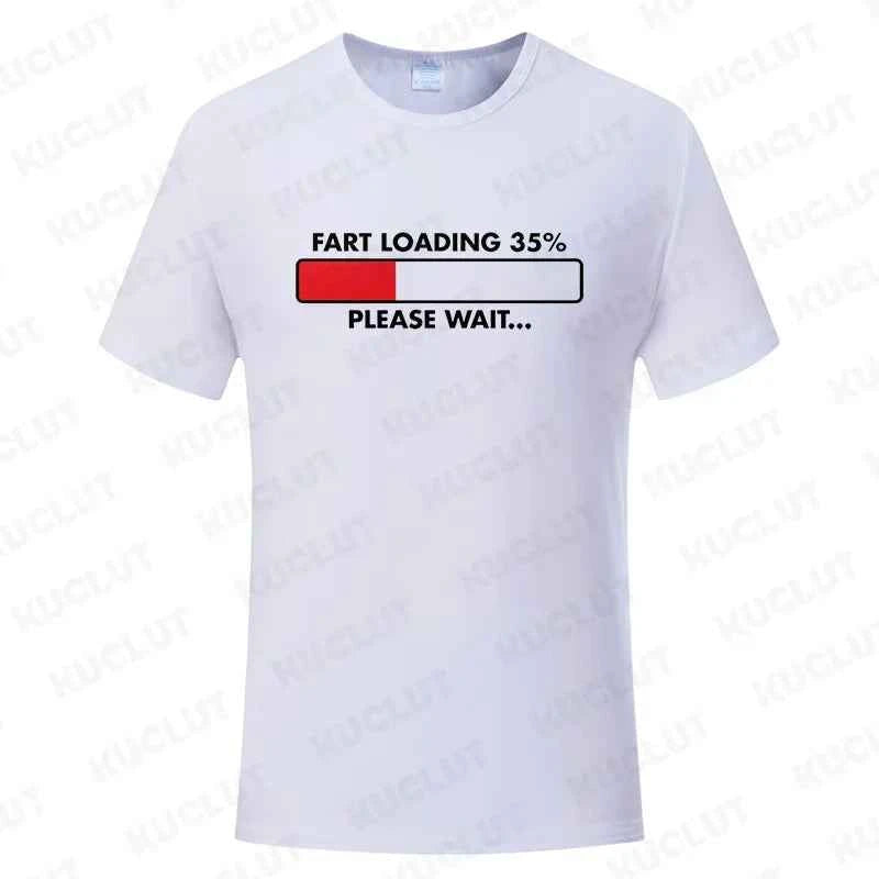 Huge Fart Loading Men's T-shirt Humor Tee Joke Gag Tshirt for Dad Gifts Guys Male Clothes Short Sleeve Tees Funny Graphic Tops