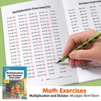 Multiplication and division workbook, math practice book, improve calculation skills, educational tool for brain development